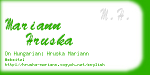 mariann hruska business card